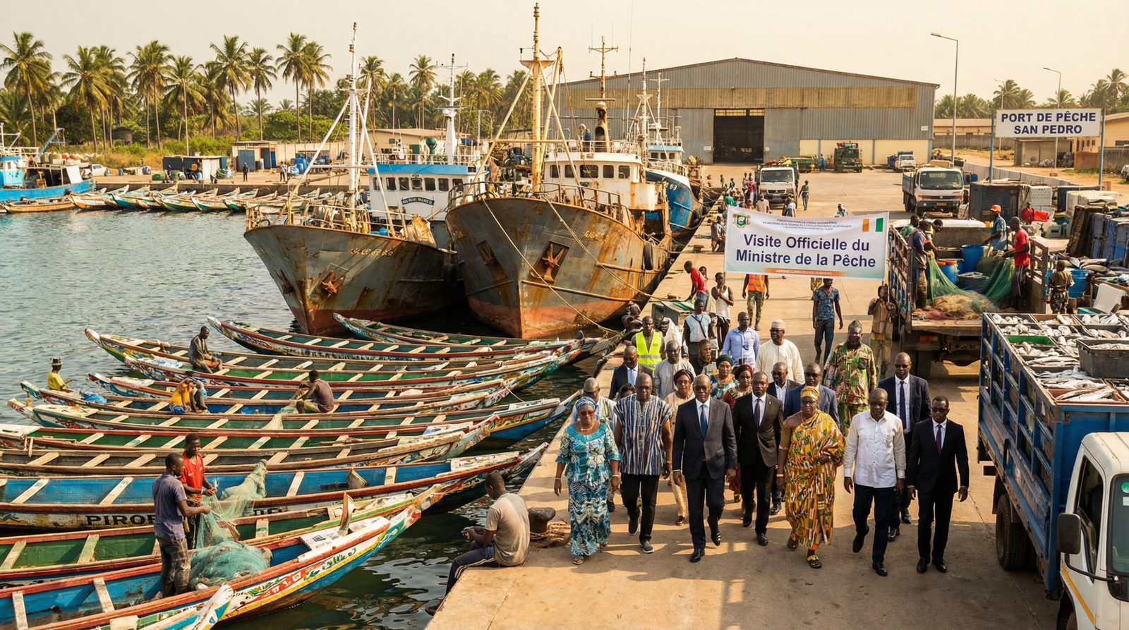 Côte d'Ivoire - Visite de travail du Ministre Sidi Touré au Port Autonome de San Pedro